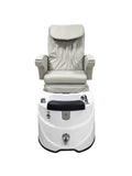 Salon System Gray Pedicure Massage Chair with White Jacuzzi Tub and Remote Control