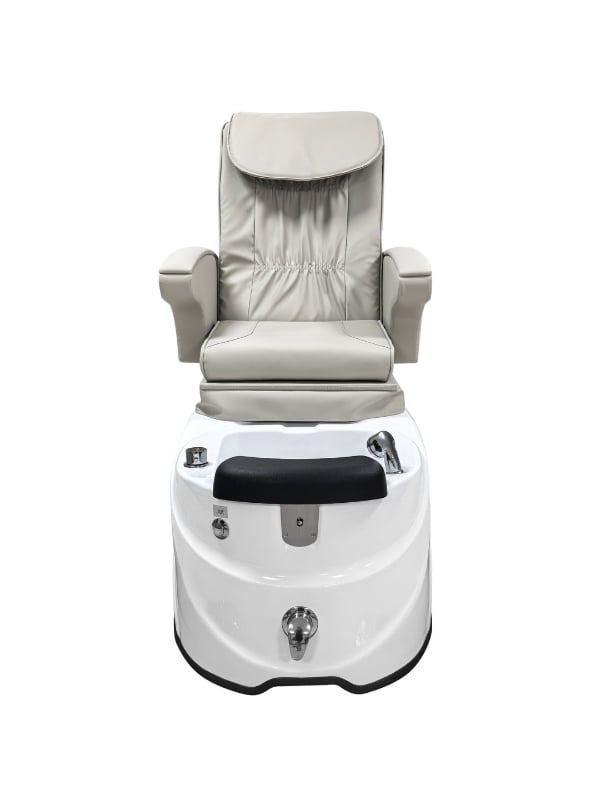 Salon System Gray Pedicure Massage Chair with White Jacuzzi Tub and Remote Control
