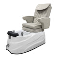 Salon System Gray Pedicure Massage Chair with White Jacuzzi Tub and Remote Control