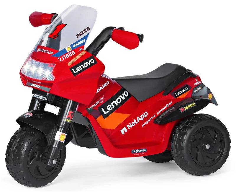 Peg Perego Ducati Desmosedici Evo Electric Motorcycle with Lights, Sounds and MP3 Port