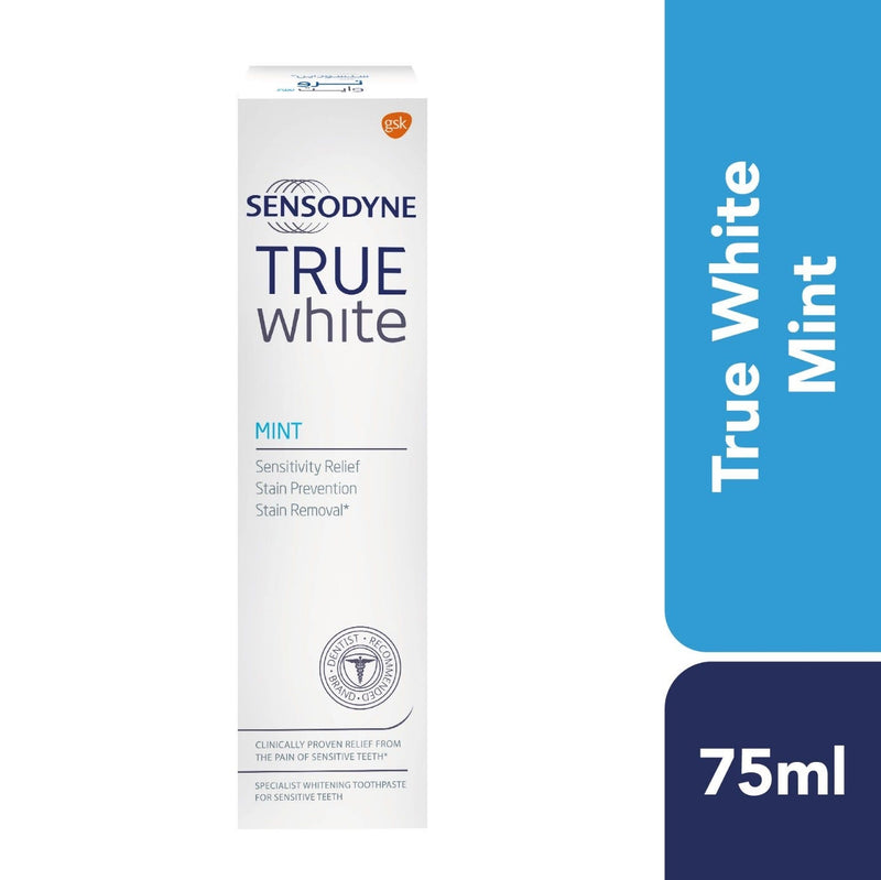 Sensodyne True White Mint Toothpaste Fluoride Sensitivity Care 75 ml