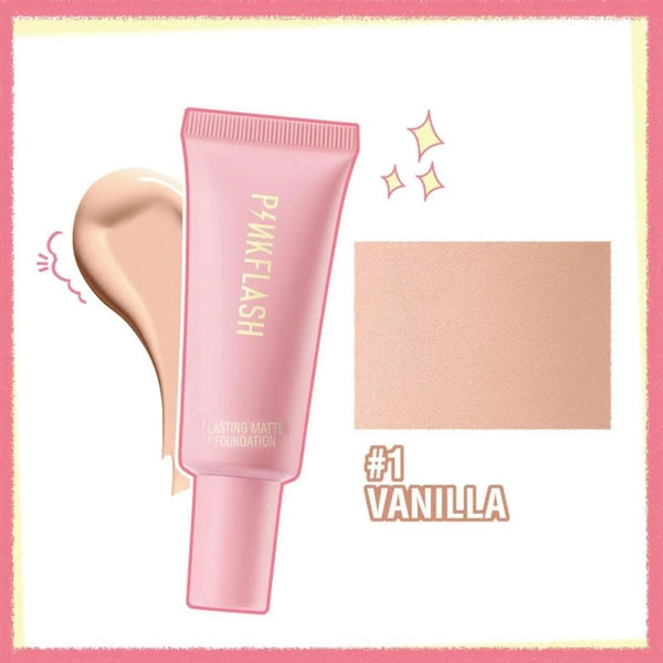 Pink Flash Long-Lasting Matte Foundation Medium Coverage Vanilla 01 25g