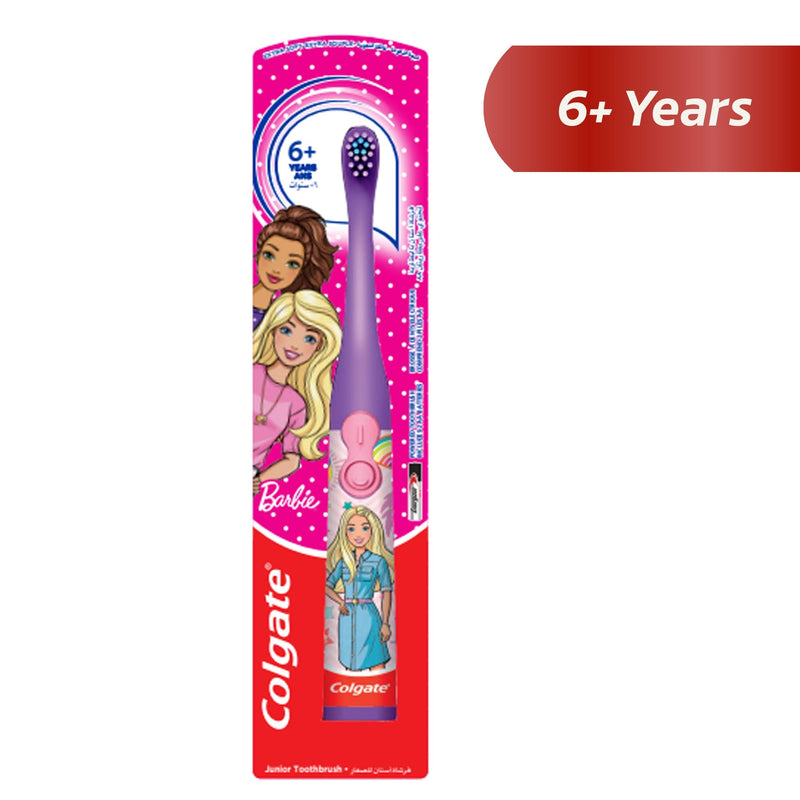 Colgate Kids Barbie Battery Powered Toothbrush, Pink, Extra-Soft Bristles