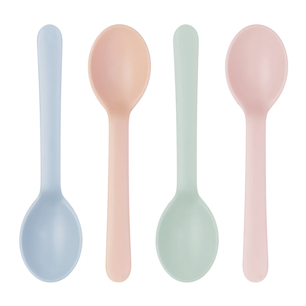 Inochi Amori Long Training Baby Spoons BPA-Free Slim Handle 4 Pieces