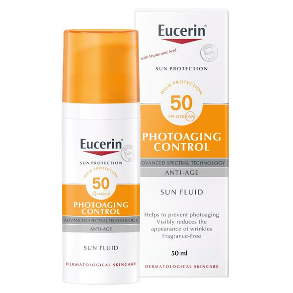 Eucerin Sun Fluid SPF50+ Facial Sunscreen Cream UVA/UVB Protection 50ml