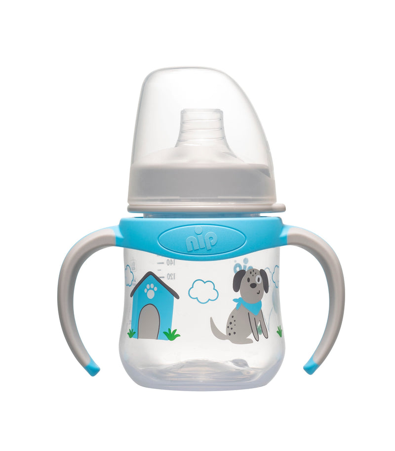 nip Wide-Neck Training Bottle Soft Spout with ACTIFLEX Anti-Colic Vent 150 ml