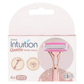Schick Intuition Quattro Rose Gold Razor Refills, 4 Ultra-Smooth Blades