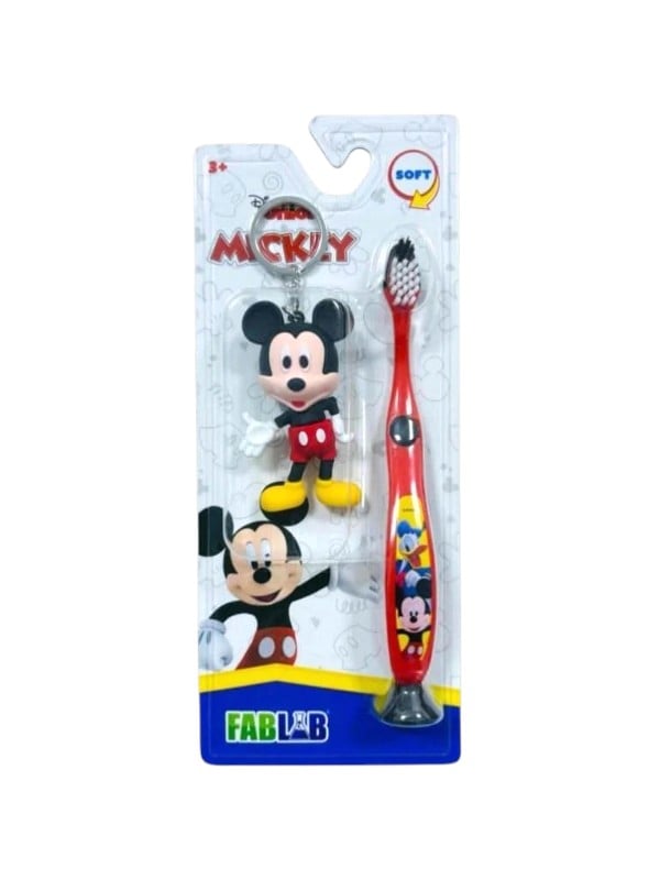 FabLab Kids Toothbrush Mickey Mouse 3D Pendant Soft Bristles Assorted Colors