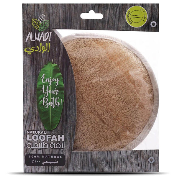 Alwadi Body Loofah Circle Shape Plant-Based Fiber Exfoliating Bath Sponge, 1 Pc