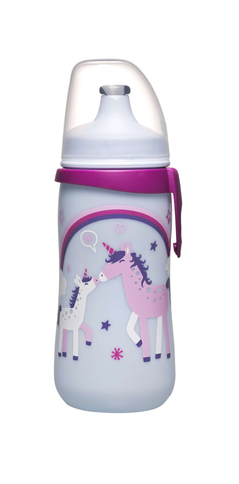 Nip Kids Water Bottle Push-Pull Lid with Vent Unicorn 330 ml