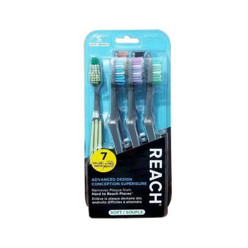 Reach Advanced Soft Toothbrush Set, Gentle Bristles, 7 Brushes