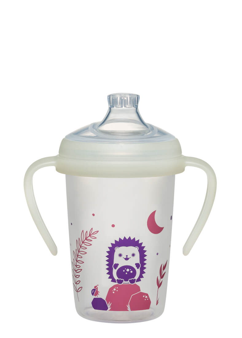 Nip First Moments Training PP Cup Sippy Cup with Soft Leakproof Spout, Hedgehog, 270 ml