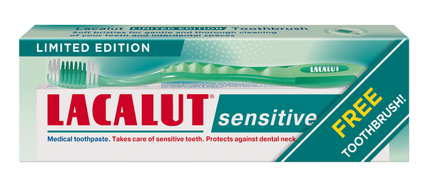 Lacalut Sensitive Toothpaste with Toothbrush, 75ml