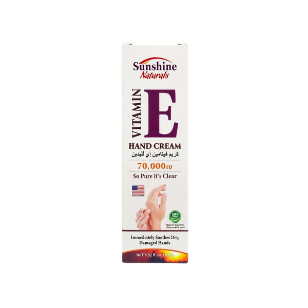 Sunshine Naturals Vitamin E Hand Cream Moisturizing Formula 100ml