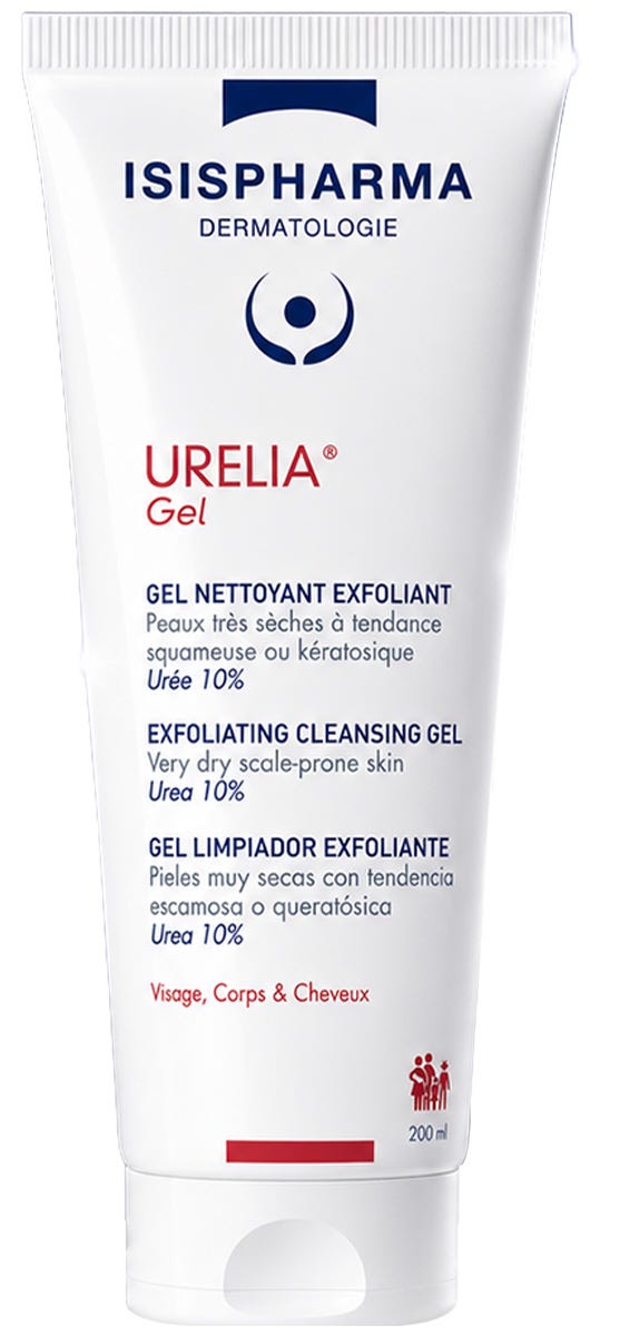 ISISPHARMA Urelia Exfoliating Cleansing Gel, 10% Urea and AHA, Fragrance-Free, 200 ml
