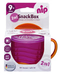 Nip 2-in-1 Toddler Snackbox & Drink Cup Pink 250ml Microwave Safe