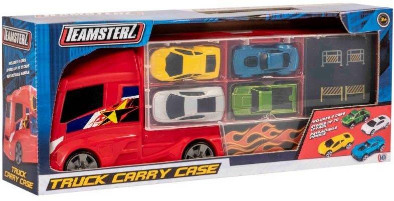 Teamsterz Metro City Truck Carry Case with 4 Die-Cast Cars, 12-Car Storage