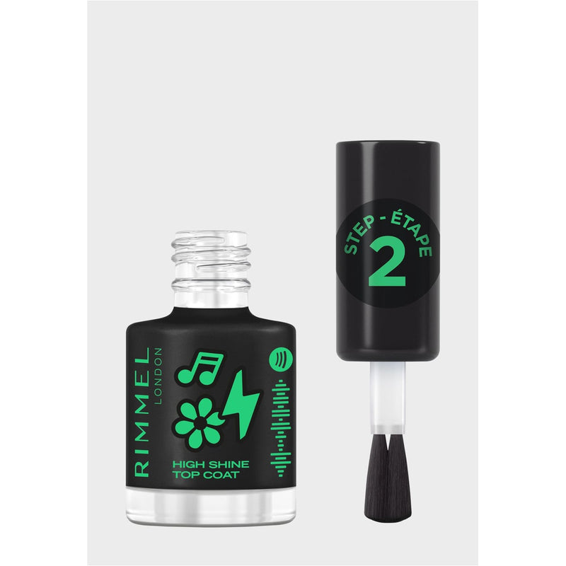 Rimmel Music Super Gel Shine Top Coat, Quick-Drying High-Gloss Nail Polish
