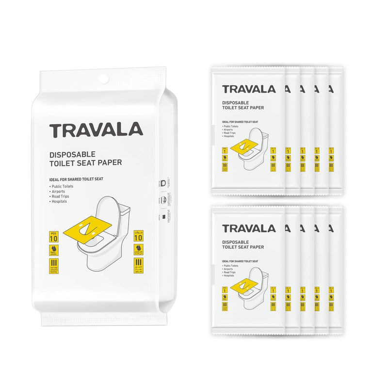 Travala Disposable Toilet Seat Covers, Paper, 10 Pieces