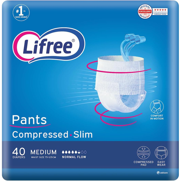 Lifree Adult Diaper Culotte Medium Pull-On Leak Protection 40 Pieces