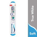 Sensodyne True White Soft Toothbrush with Tongue Cleaner, 1 Count