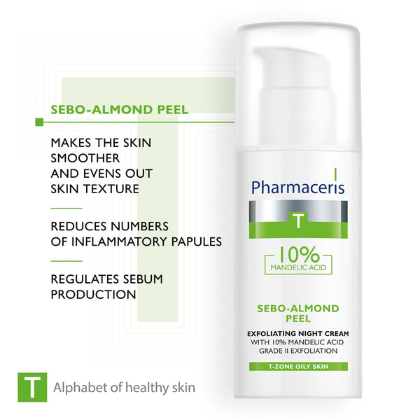 Pharmaceris T Sebo-Almond Peel Night Cream 10% Mandelic Acid 50ml