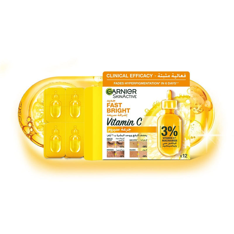 Garnier Fast Bright Vitamin C Niacinamide Ampoule Serum 1.5 ml x 12