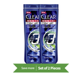 Clear Men 3in1 Active Cool Shampoo, Cooling Menthol and Vitamin B3, Twin Pack 400ml Each