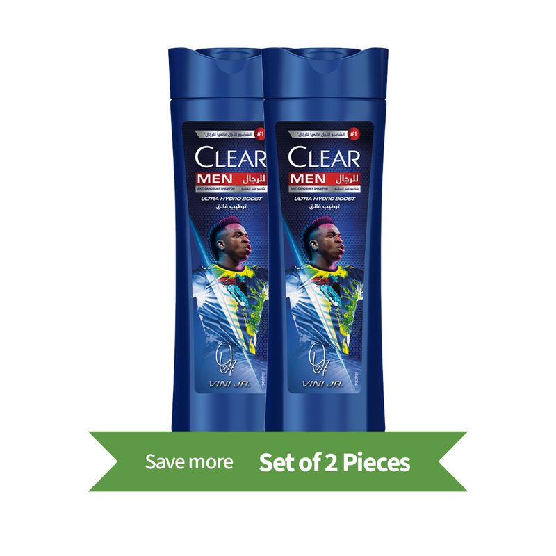 Clear Men Ultra Hydro Boost Shampoo Liquid Moisturizing Vini Jr. Edition 400 ml Twin Pack