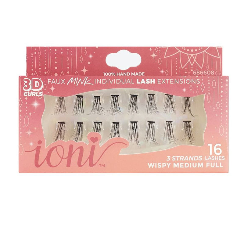 Ioni 3D Mink Individual Lashes 686608, Handmade Faux Mink, 16 Strands