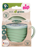 nip eat Green 2-in-1 Toddler Snack Box and Drinking Cup Silicone Insert Green 9M+