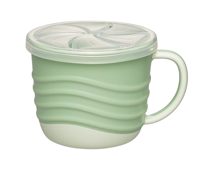 nip eat Green 2-in-1 Toddler Snack Box and Drinking Cup Silicone Insert Green 9M+