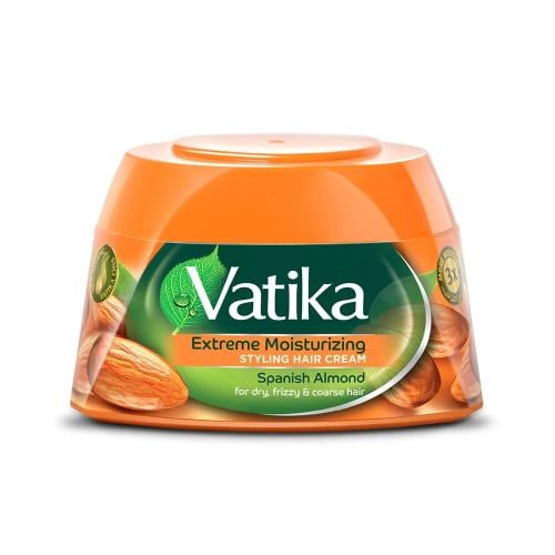 Vatika Hair Styling Cream Intense Moisture Spanish Almond for Dry, Frizzy Hair 140 ml