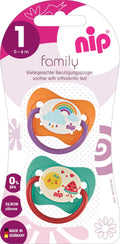Nip Family Silicone Orthodontic Soother, Rainbow & Fruit Designs, BPA-Free, Made in Germany