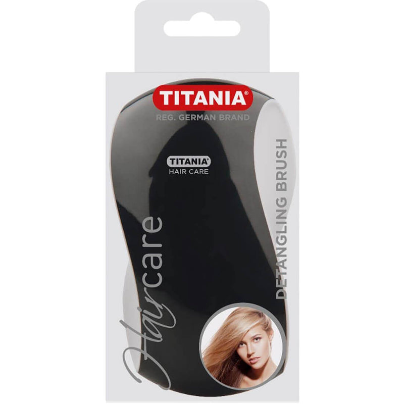 Titania Detangling Hairbrush Wet Hair Black & White