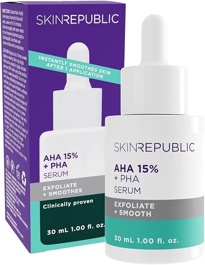 Skin Republic AHA 15% PHA Serum Liquid Facial Serum 30ml