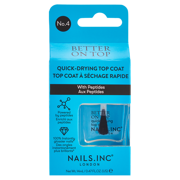 Nails Inc Kt Better On Top Quick-Drying High-Shine Top Coat with Blueberry Extract and Peptides