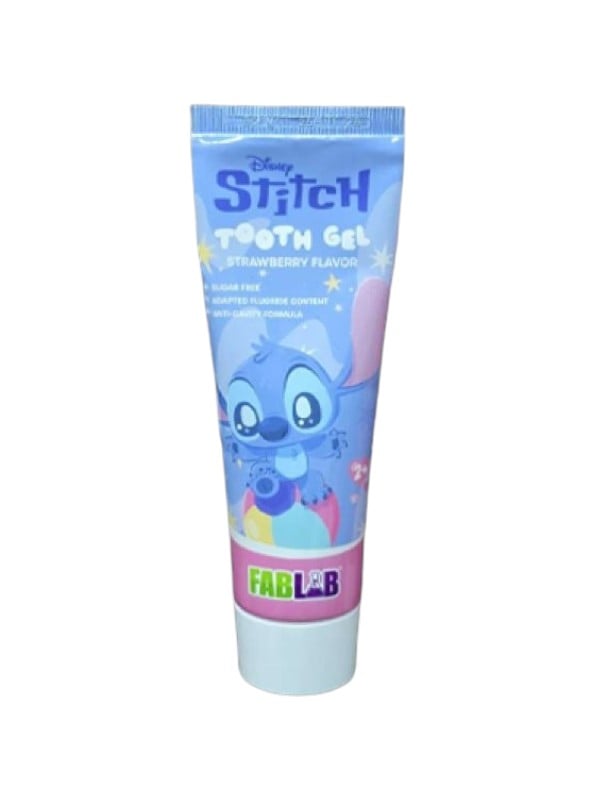 Fab Lab Stitch Blue Fluoride Toothpaste for Kids, Strawberry Flavor, Sugar-Free Gel