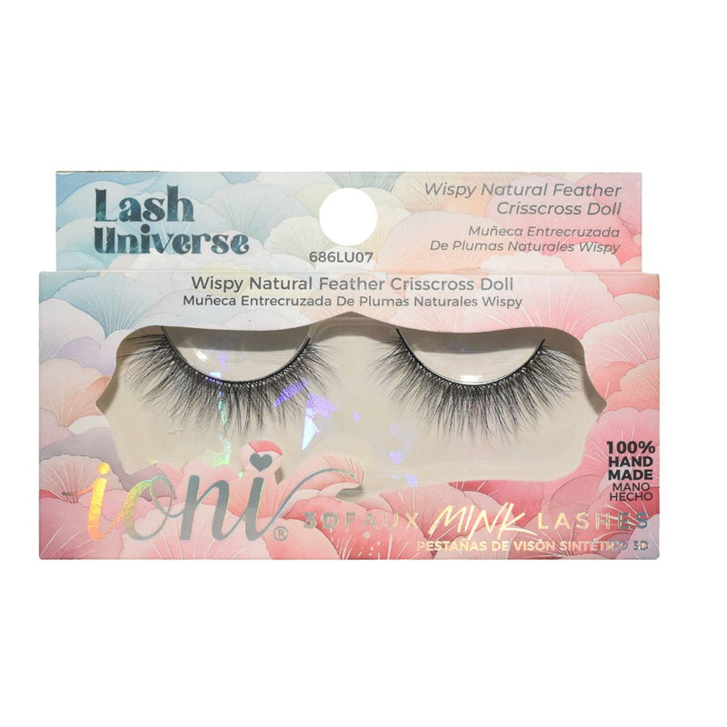 Ioni Lash Universe LU07 3D Faux Mink Wispy Crisscross False Eyelashes