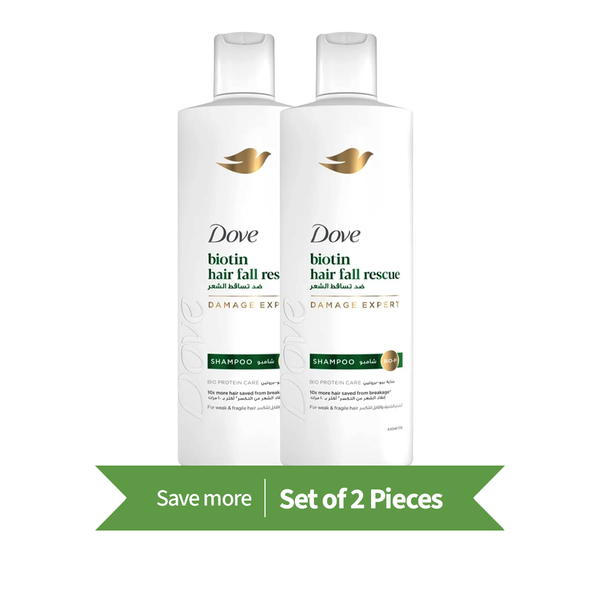Dove Hair Fall Rescue Shampoo Liquid with Biotin 400 ml Twin Pack