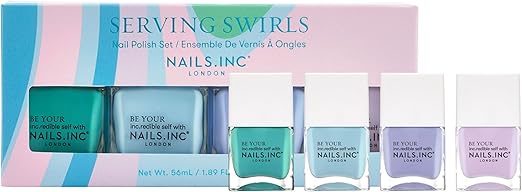 Nails Inc Keep It Tonal 4-Piece Ombre Nail Polish Set, Tone-on-Tone Shades, Full-Cover Finish