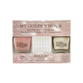 Nails Inc My Golden Hour Nail Polish Duo, Pink Nude and Gold Shimmer, Star Stickers, 2 Piece
