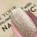 Nails Inc My Golden Hour Nail Polish Duo, Pink Nude and Gold Shimmer, Star Stickers, 2 Piece