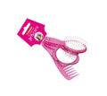 Titania Hairbrush Comb and Mirror Set Pink Purple Glitter 3-Piece