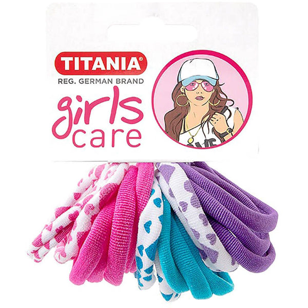 Titania Terry Ponyholders Hairbands, Elastic Hair Ties, 16 Pieces, 3 Colors