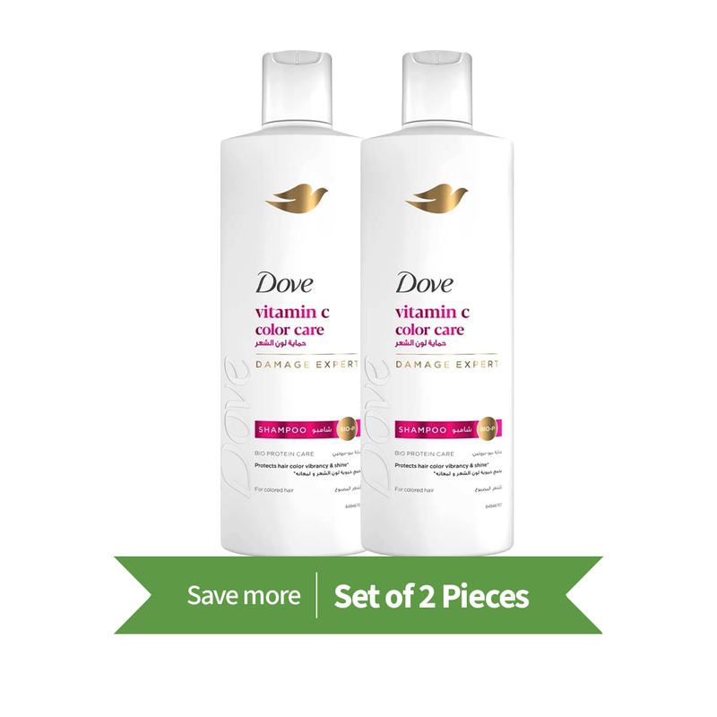 Dove Color Care Shampoo Liquid with Vitamin C and Bio-Protein Care Technology 400 ml Twin Pack