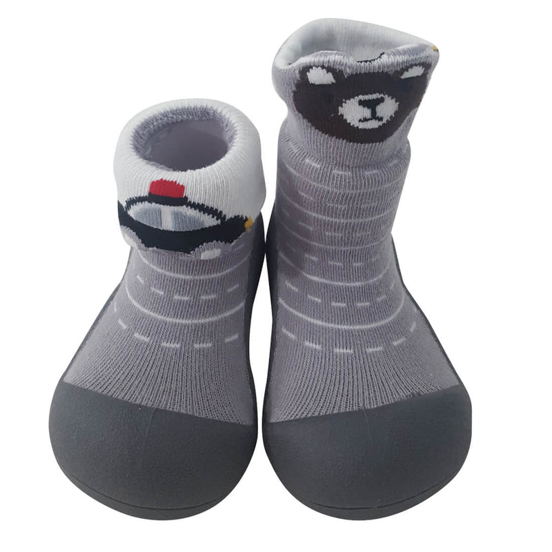 Attipas Shoe Socks Two Style Flexible Non-Slip Baby Footwear Gray M