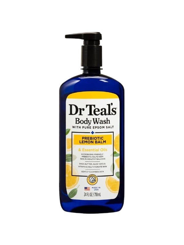 Dr Teal's Prebiotic & Lemon Balm Body Wash with Pure Epsom Salt, Shea Butter, Aloe Vera & Vitamin E, 710 ml