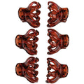 Titania Hair Clips Metal Brown Medium 6 Pieces