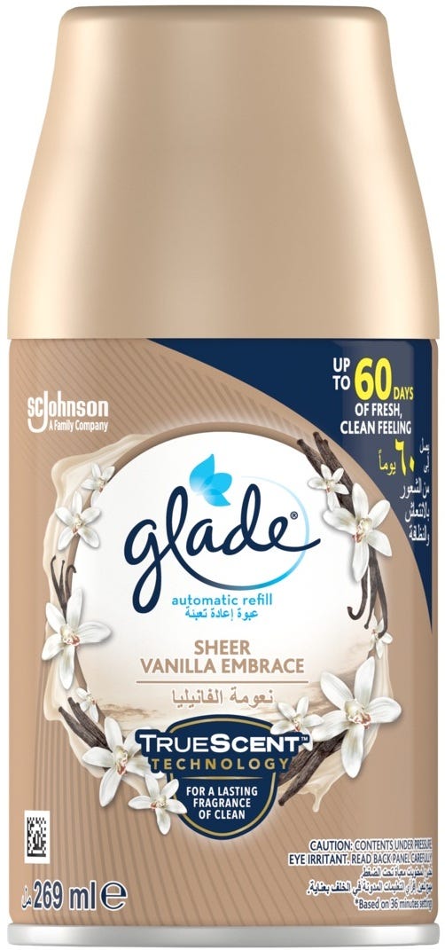 Glade Automatic Air Freshener Spray Refill Sheer Vanilla Embrace Scent 269 ml